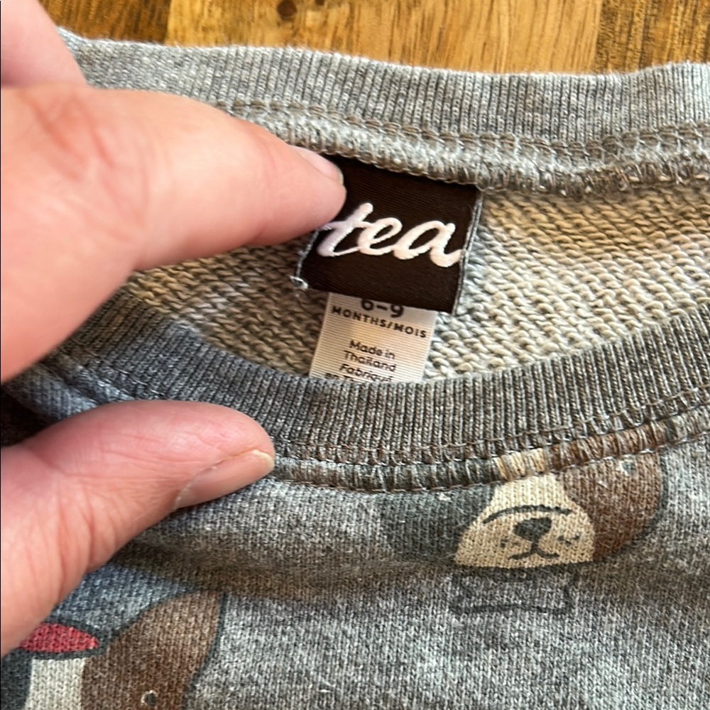 Tea Collection Gray Bunny Print Sweatshirt - Picture 2 of 4